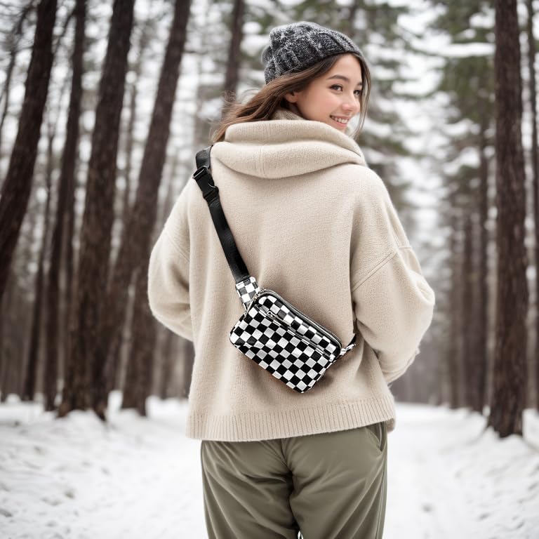 UTO Fanny Pack for Women Crossbody Trendy Fashion Belt Purse Chest Waist Hip Bumbag for Outdoor Shopping Travel Hiking - Image 2